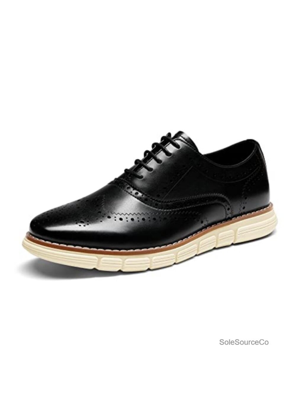 Men's PU Leather Wingtip Oxford Dress Sneakers Lace-Up